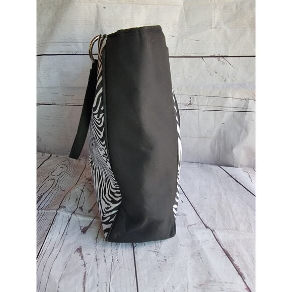 Zebra Print Tote Bag Purse Black White Shoulder Handbag Large Carryall Unbranded - Picture 8 of 14